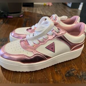 Guess Metallic Pink and White Sneakers